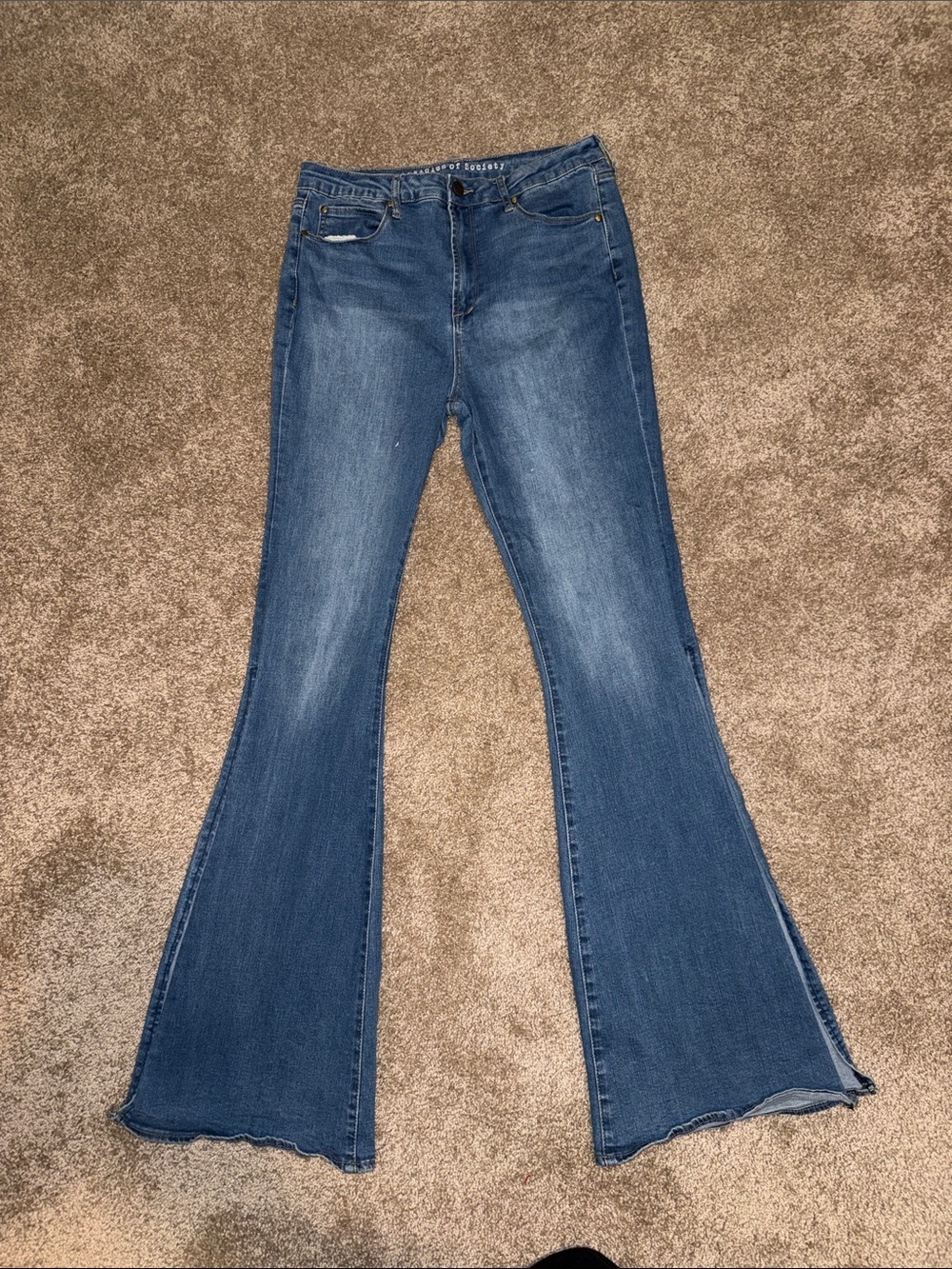 Articles Of Society Medium Blue Flare High Slit Jeans - size 9. D
